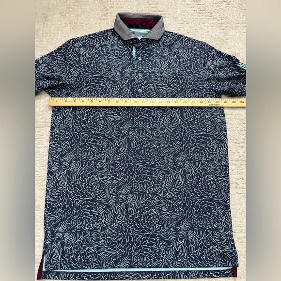 Greyson All Over Rare Print Golf Polo- Embroidered Sleeve - Picture 8 of 11
